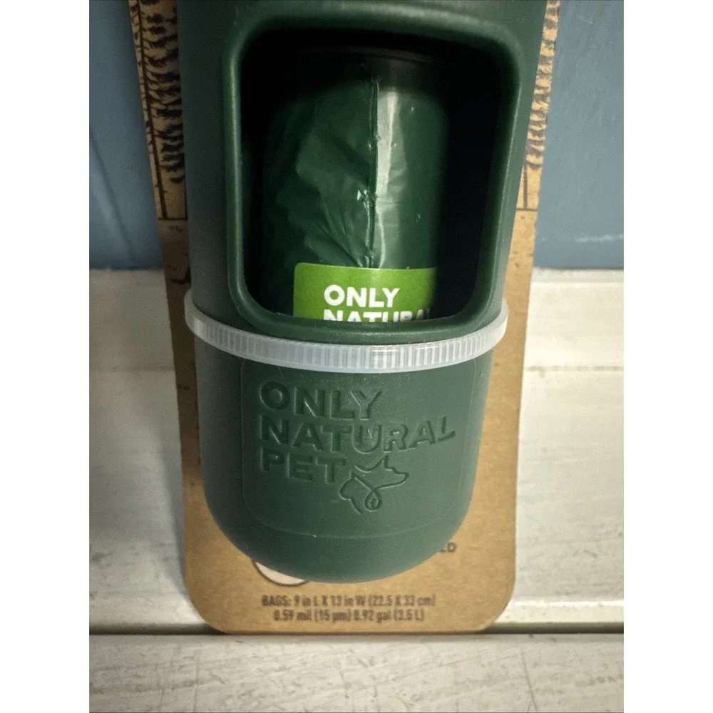 Only Natural Pet Dog Poop Bags Dispenser‎ w/ Clip + 10 Unscented Poop Waste Bags
